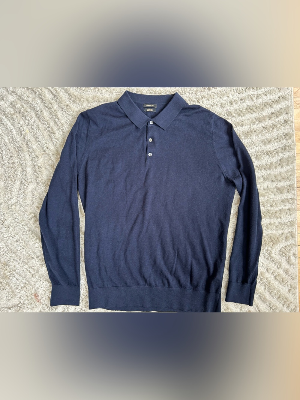 Massimo Dutti Merino Wool Navy Sweater